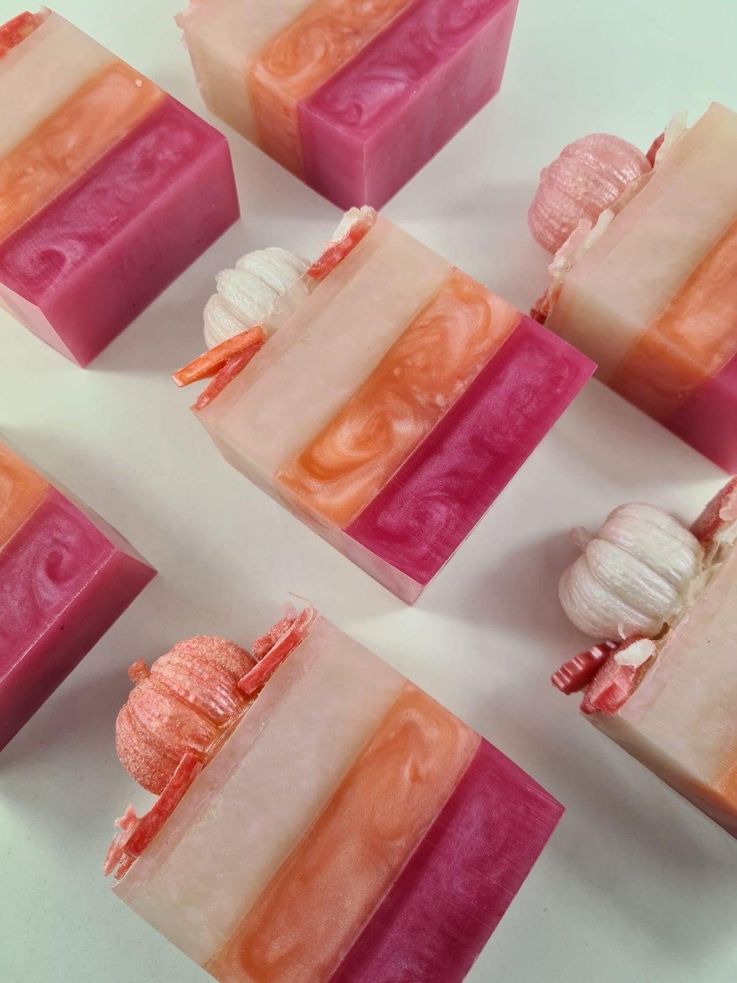 Autumnal Pink Soap Slice