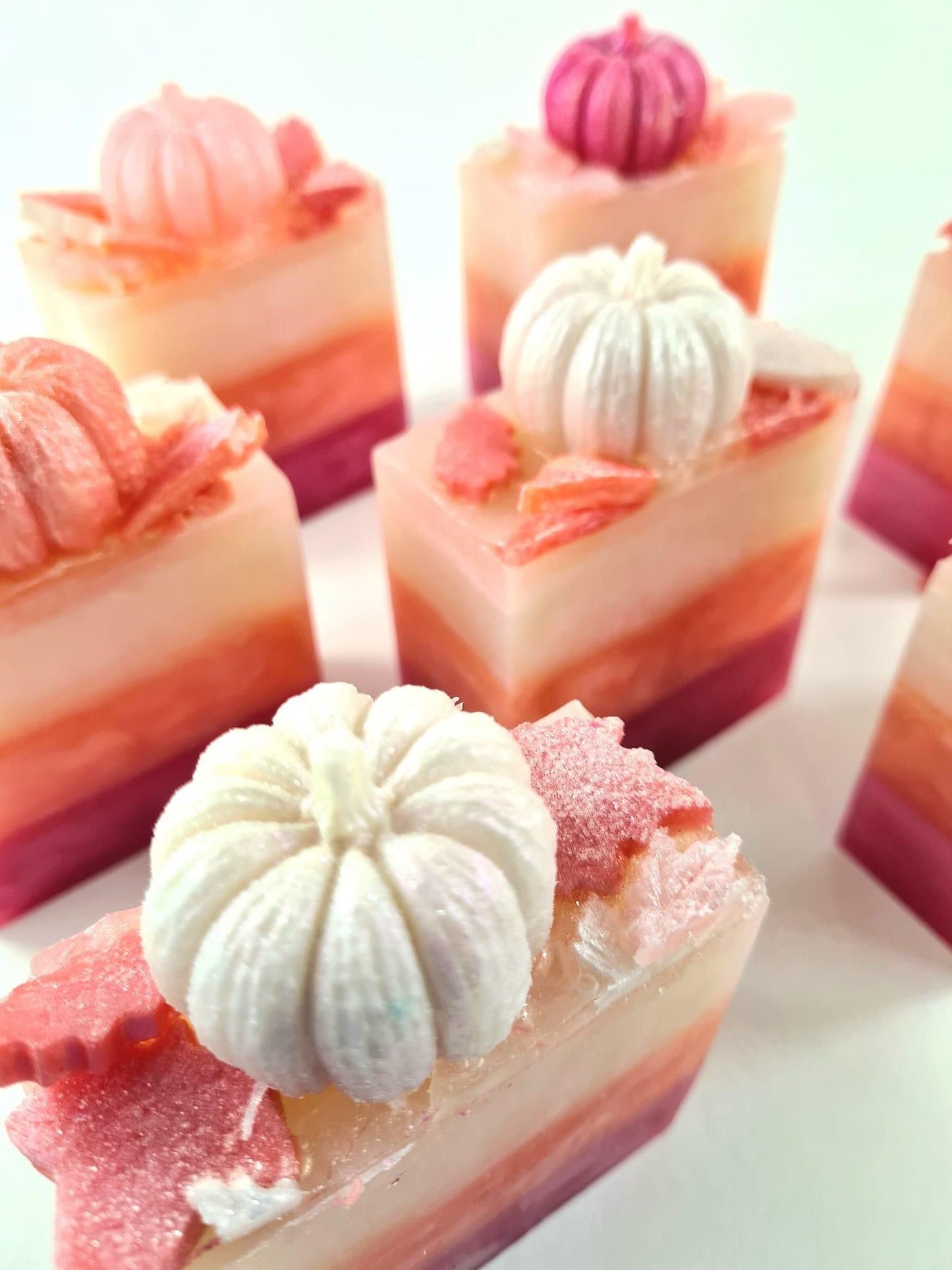 Autumnal Pink Soap Slice